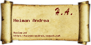 Heiman Andrea névjegykártya